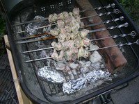 Schaschlik grillen